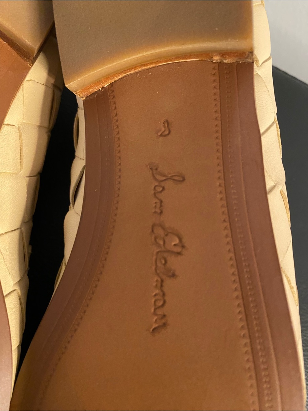 Sam Edelman womans Woven Leather Loafers in Cream with Gold Bit - Picture 5 of 12